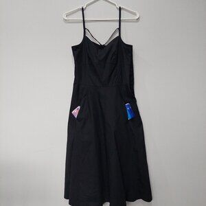 Banana Republic Cotton Blend Stretchy Spaghetti Straps Flared Dress, Size S